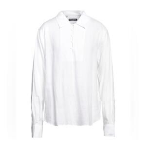 Dolce & Gabbana SS21 White Linen Popover Shirt Men size 39 / 15.5 Gold fit